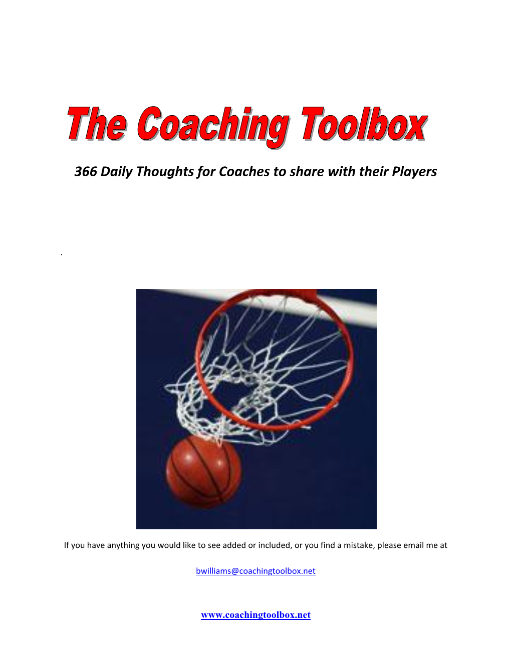 366 Daily Thoughts for Coaches to Share with Their Players