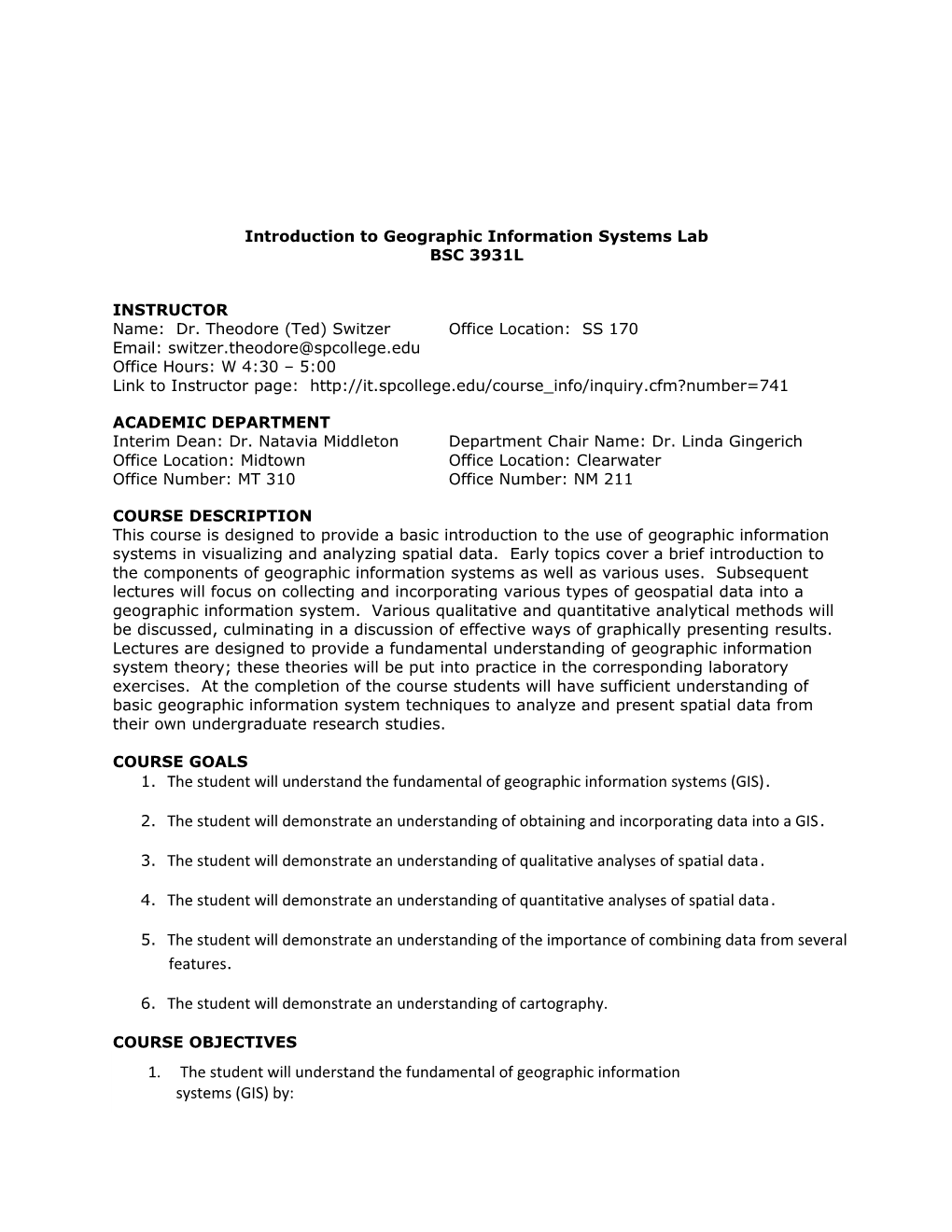 Introduction to Geographic Information Systems Lab