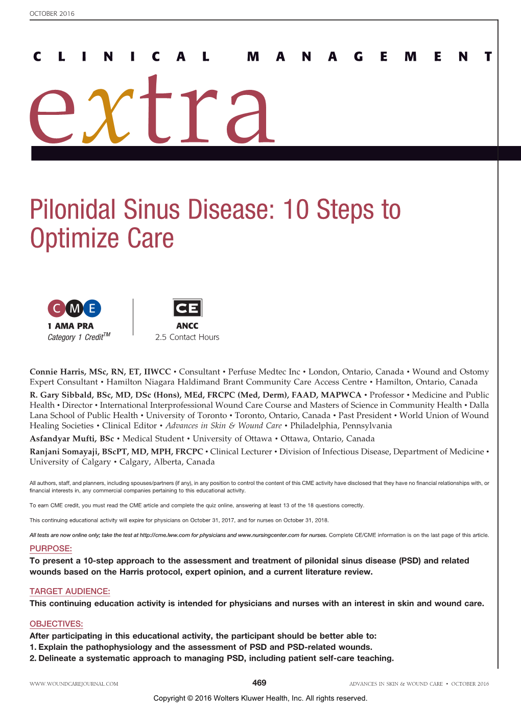 Pilonidal Sinus Disease: 10 Steps to Optimize Care