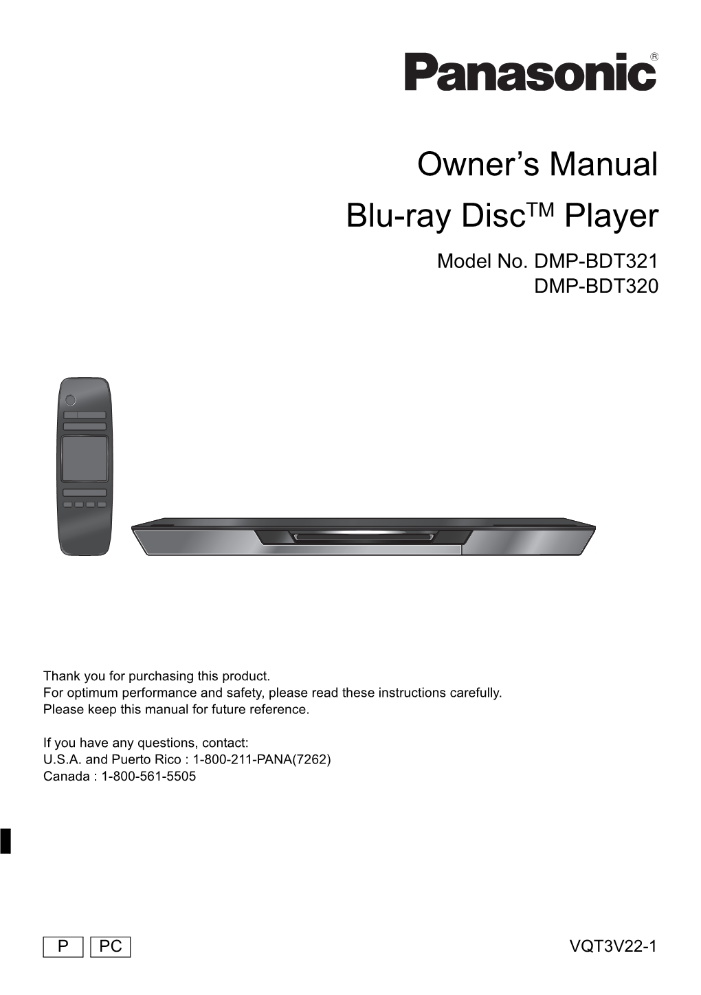 Owner's Manual Blu-Ray Disctm Player