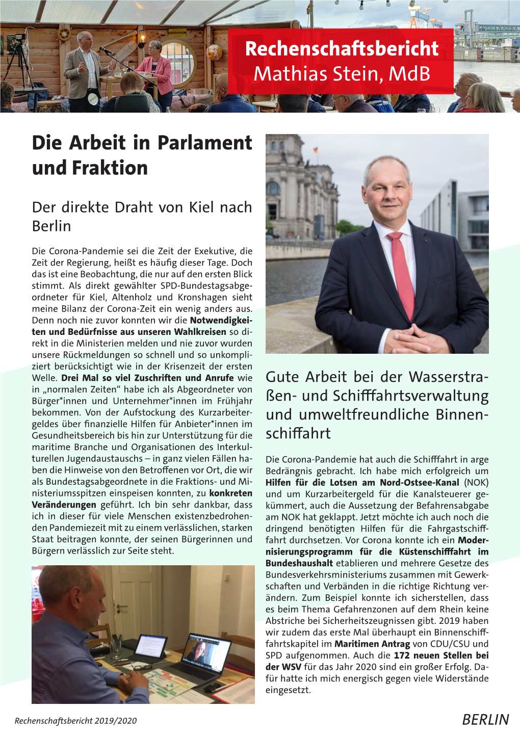 Rechenschaftsbericht Mathias Stein, Mdb Die Arbeit in Parlament Und