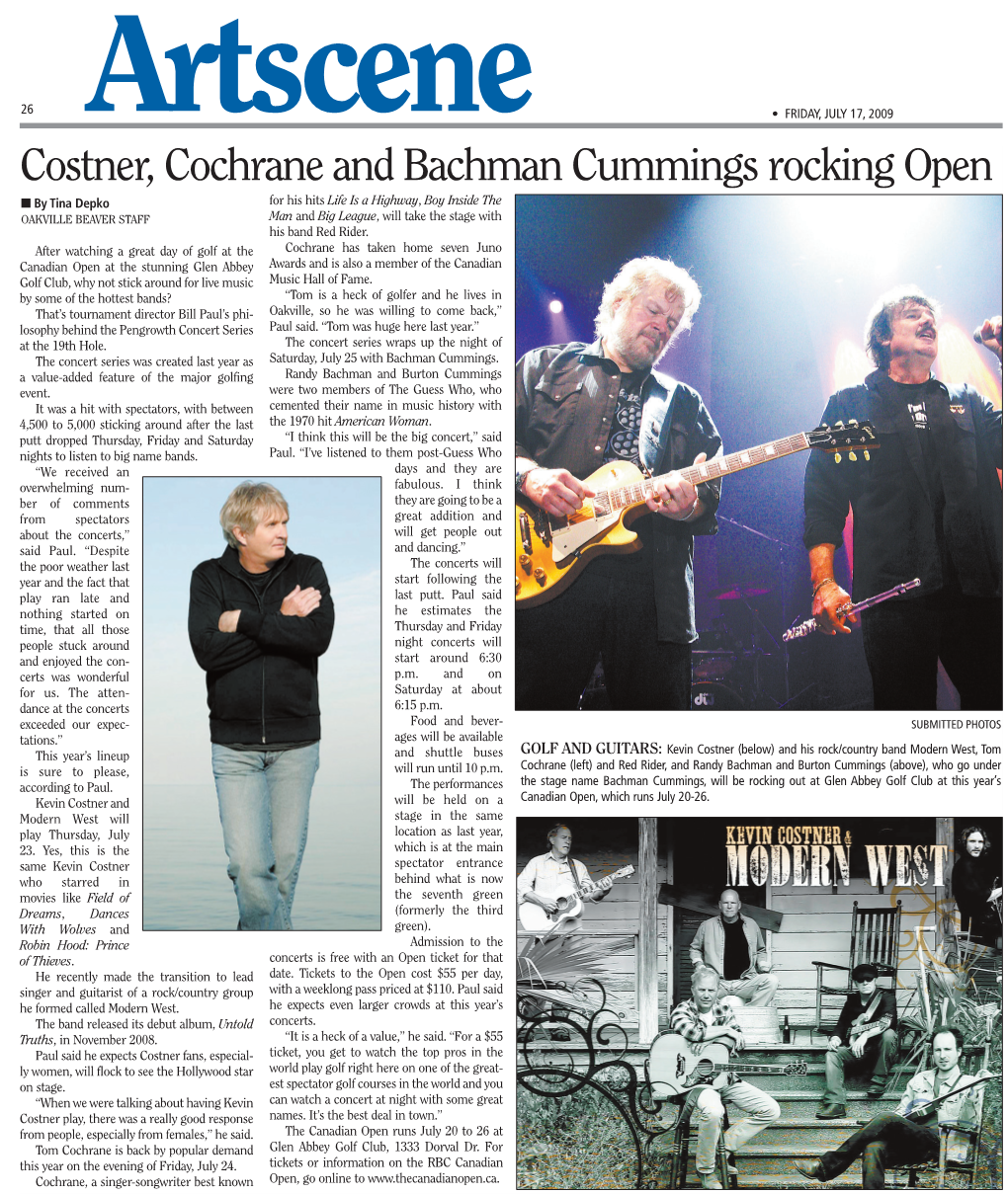 Costner, Cochrane and Bachman Cummings Rocking Open