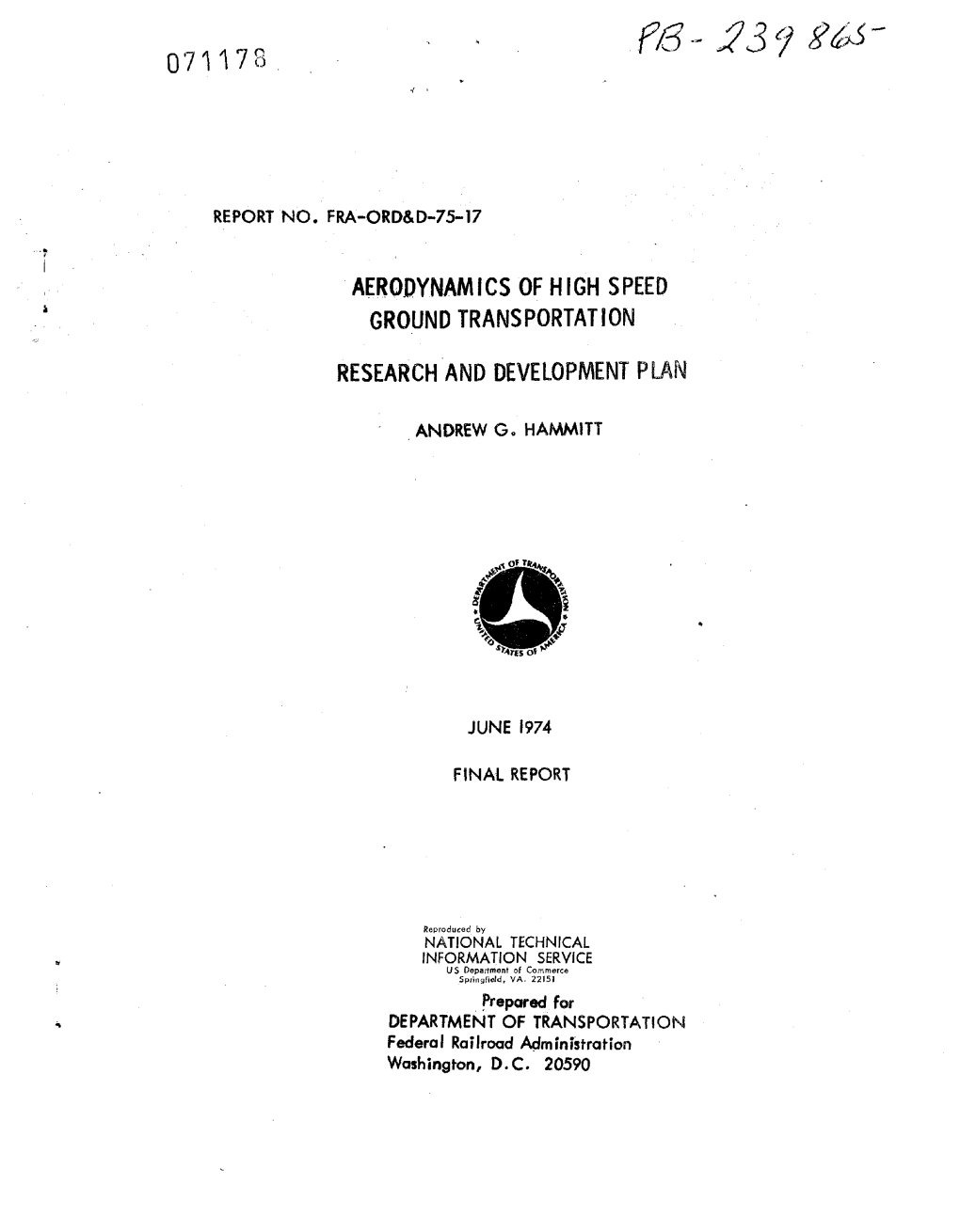 Aerodynam Ics of High Speed Ground Transportation