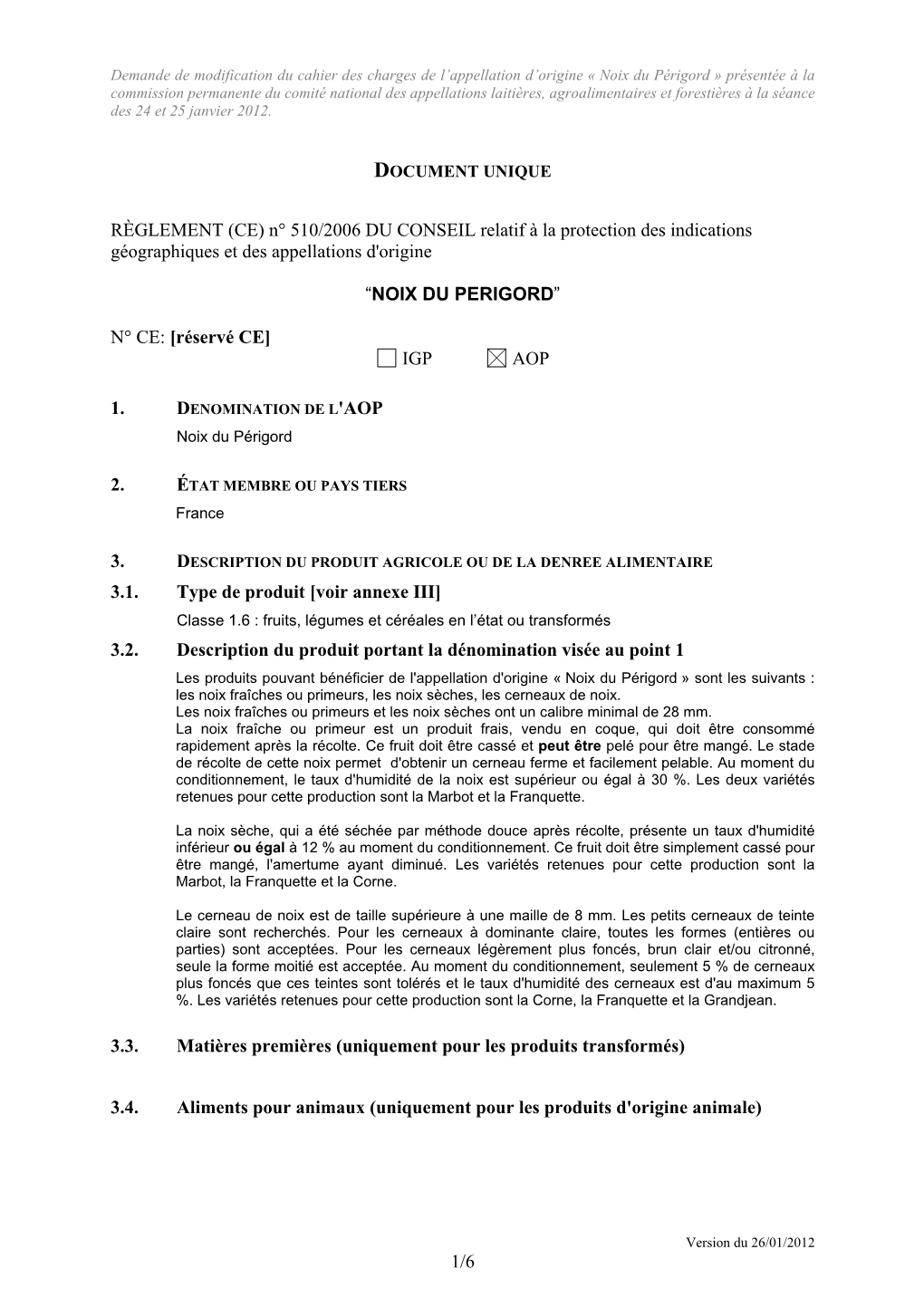 Annexe III] Classe 1.6 : Fruits, Légumes Et Céréales En L’État Ou Transformés 3.2