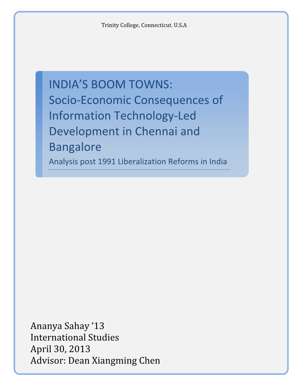 India's Boom Towns