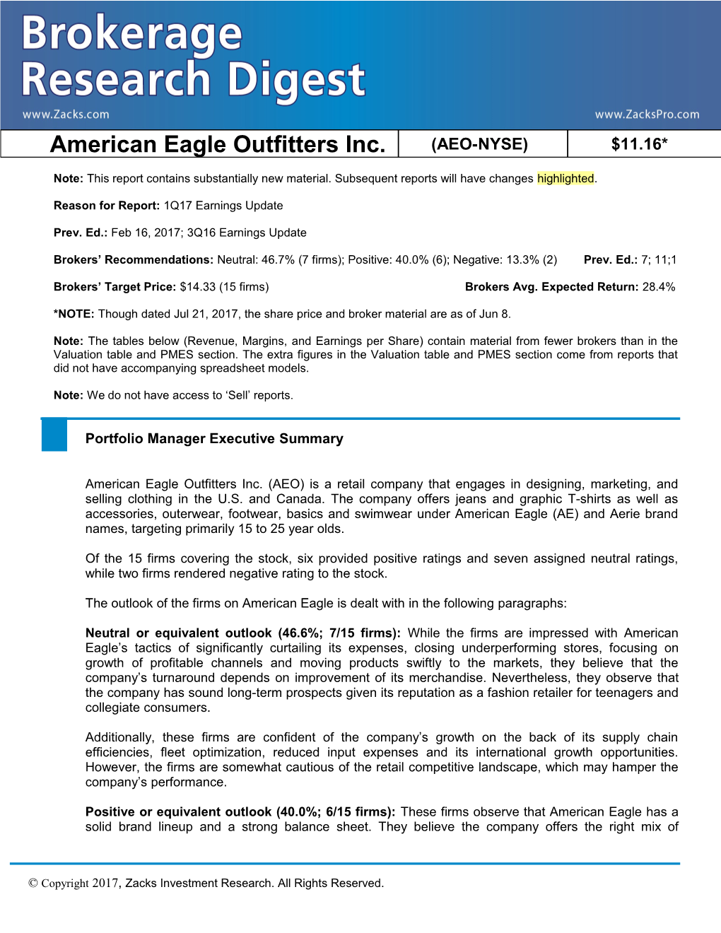 American Eagle Outfitters Inc