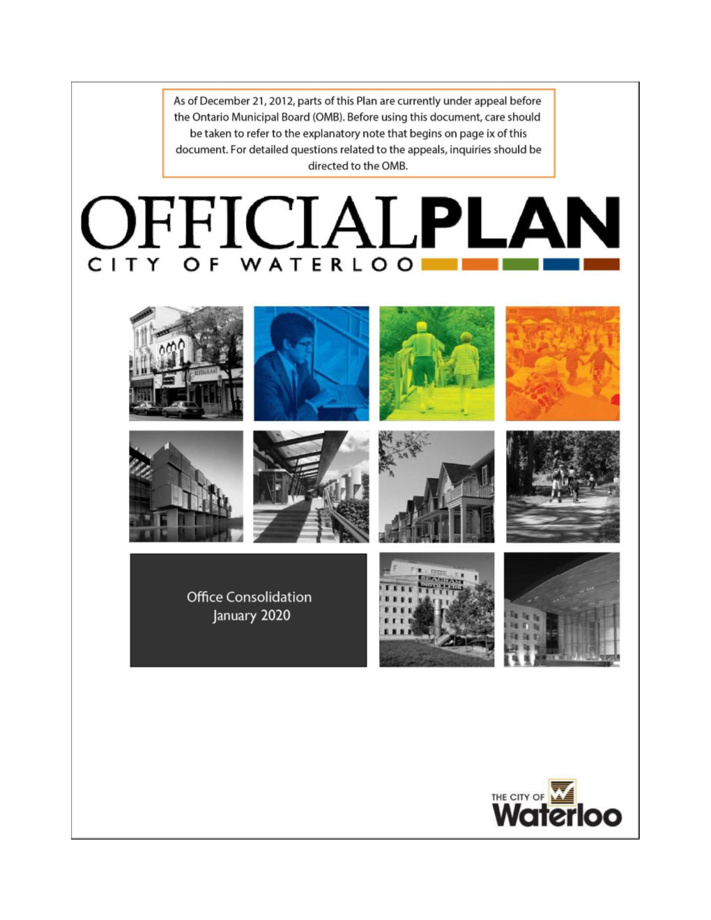 City of Waterloo Official Plan, in Part, with Modifications, on November 21, 2012