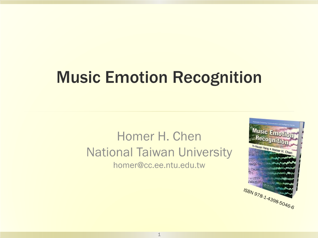 Music Emotion Recognition