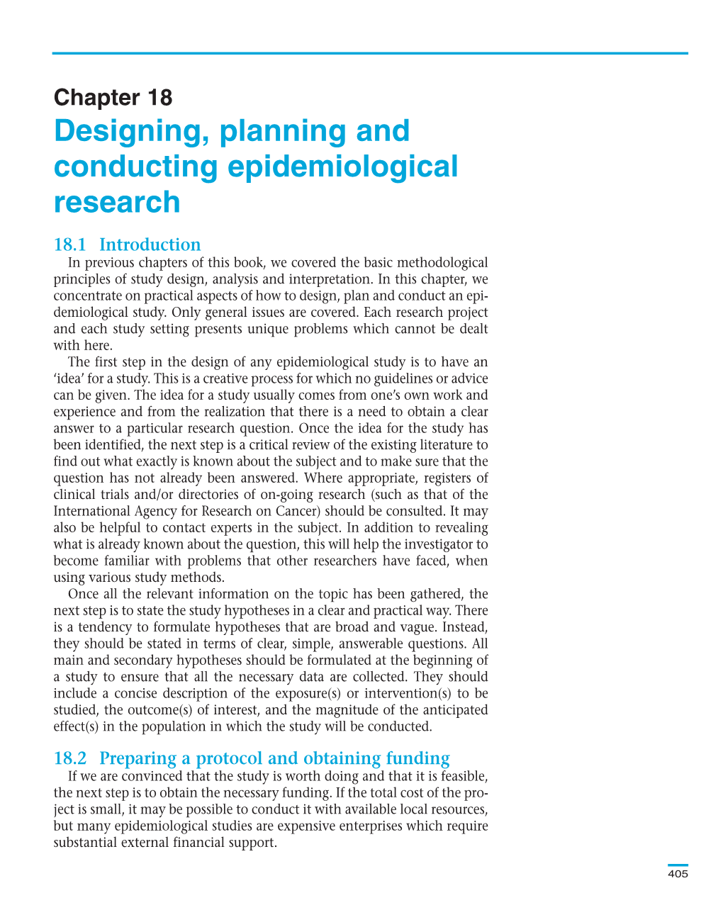 Chapter 18 Designing, Planning and Conducting Epidemiological Research