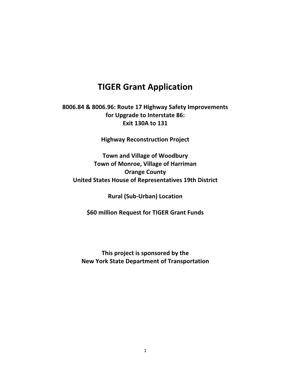 TIGER Grant Application