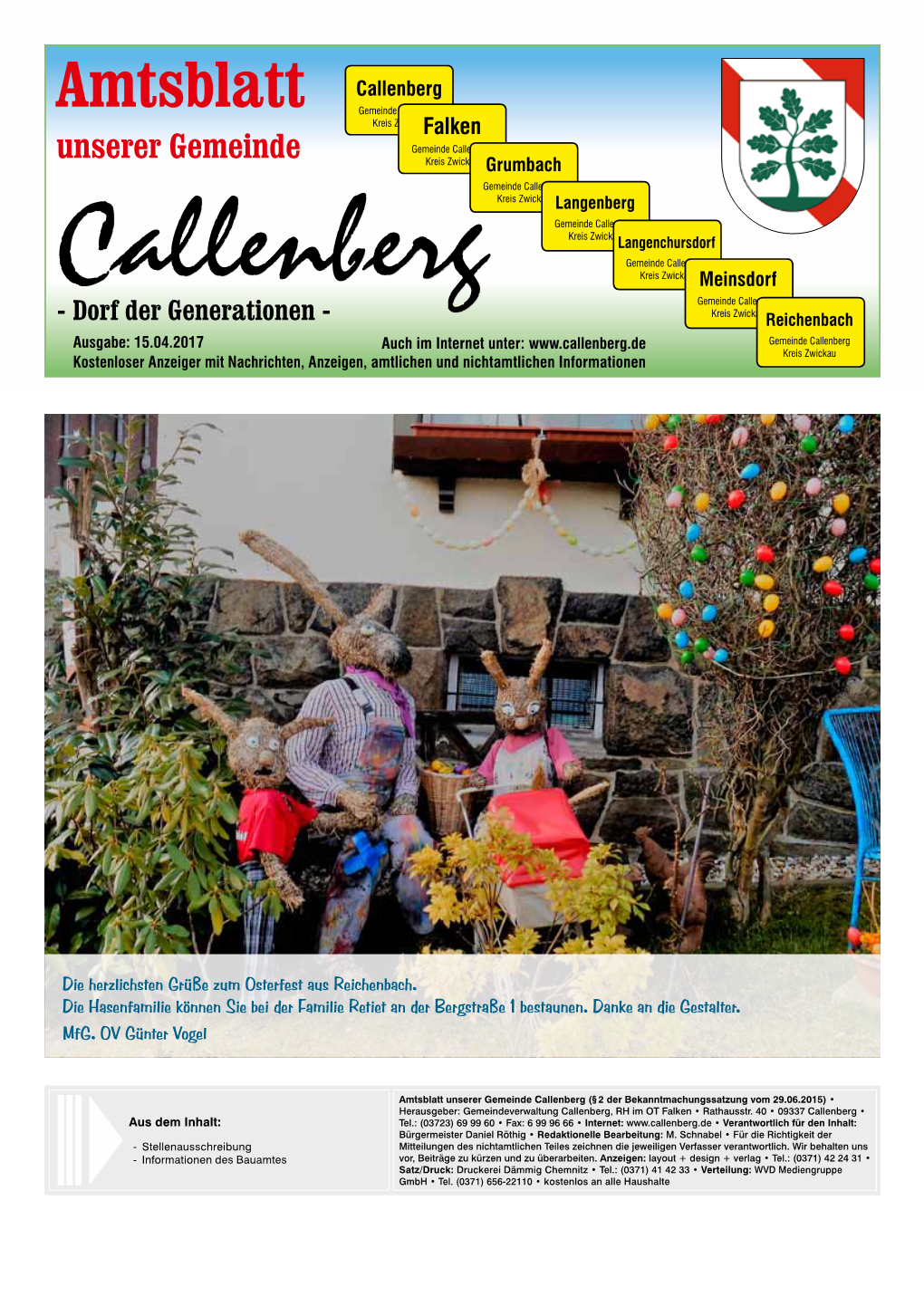Amtsblatt Unserer Gemeinde Callenberg – 15