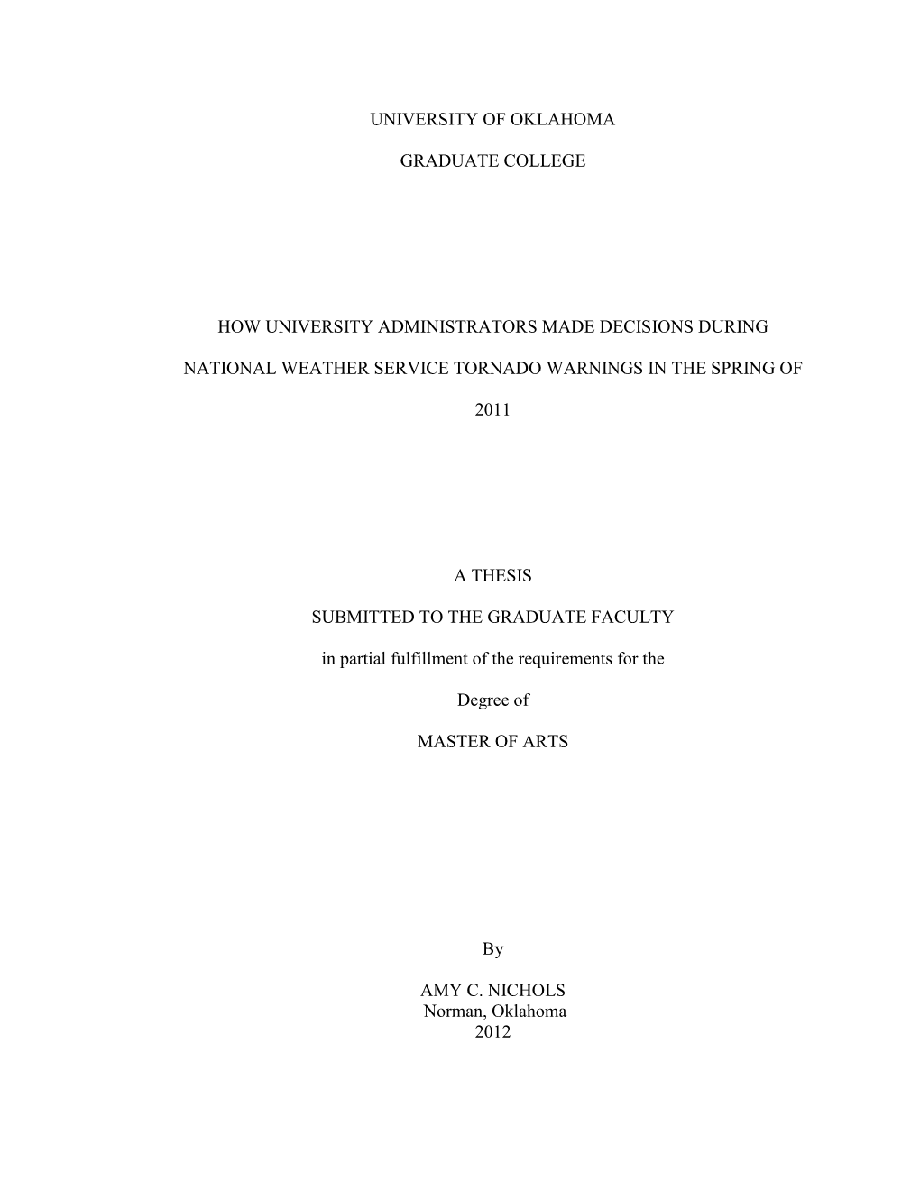 Master's Thesis Template