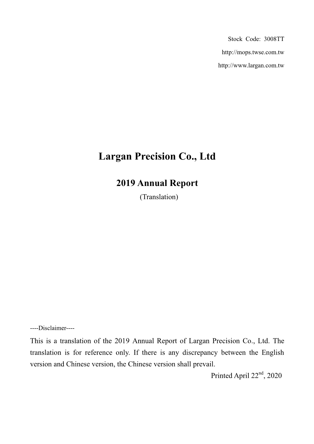 Largan Precision Co., Ltd