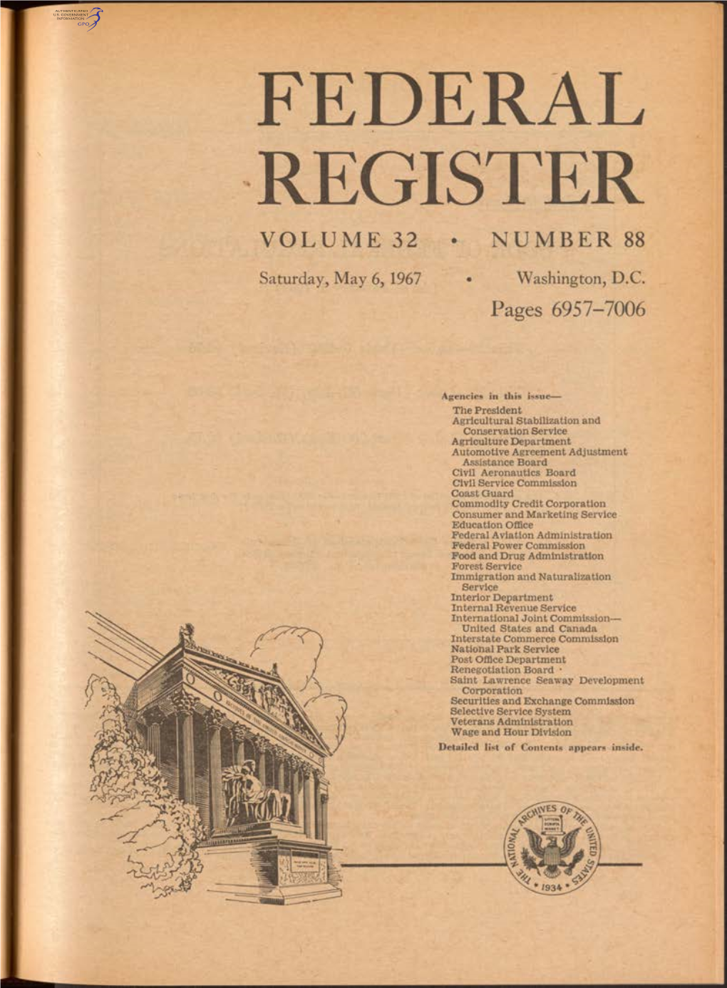 Federal Register Volume 32 • Number 88