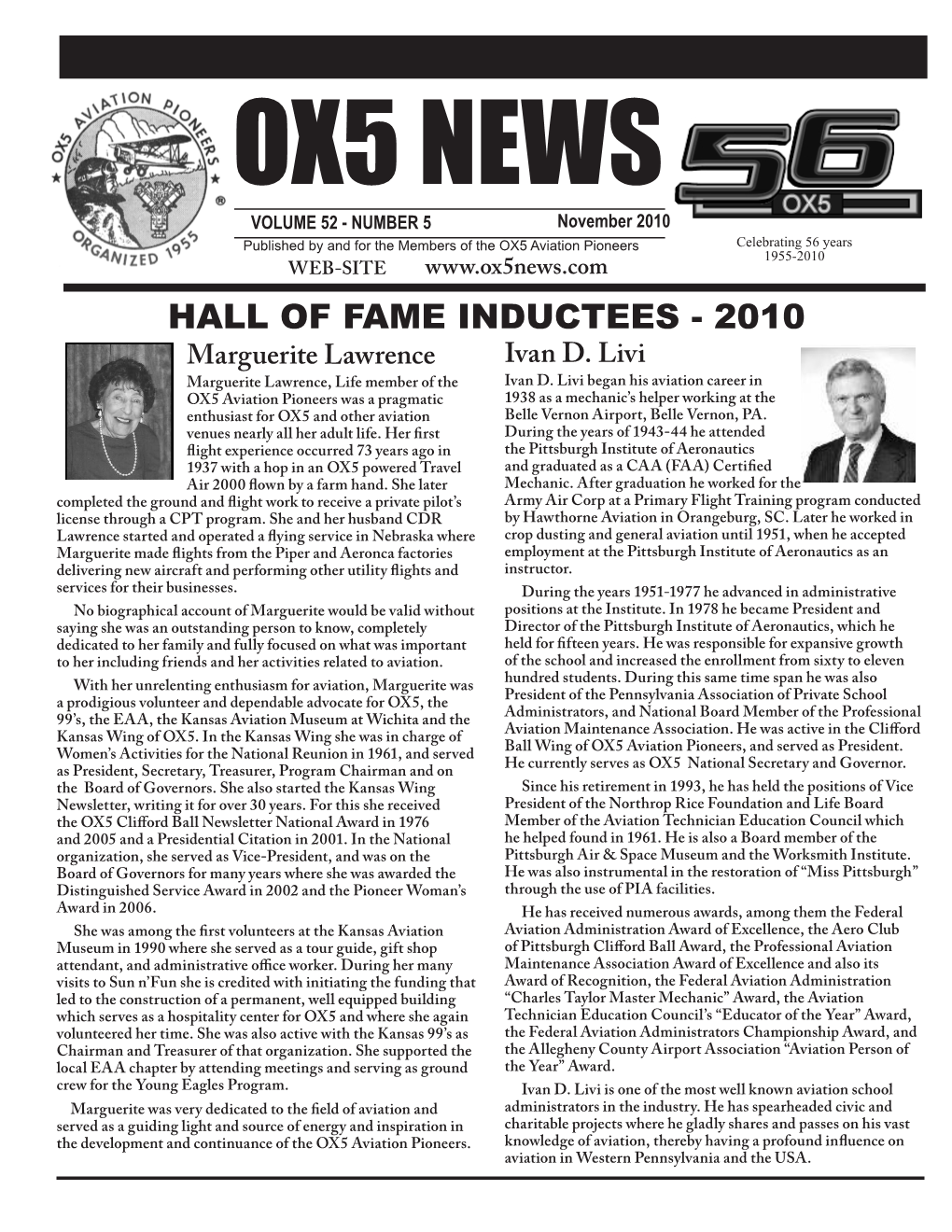 HALL of FAME INDUCTEES - 2010 Marguerite Lawrence Ivan D