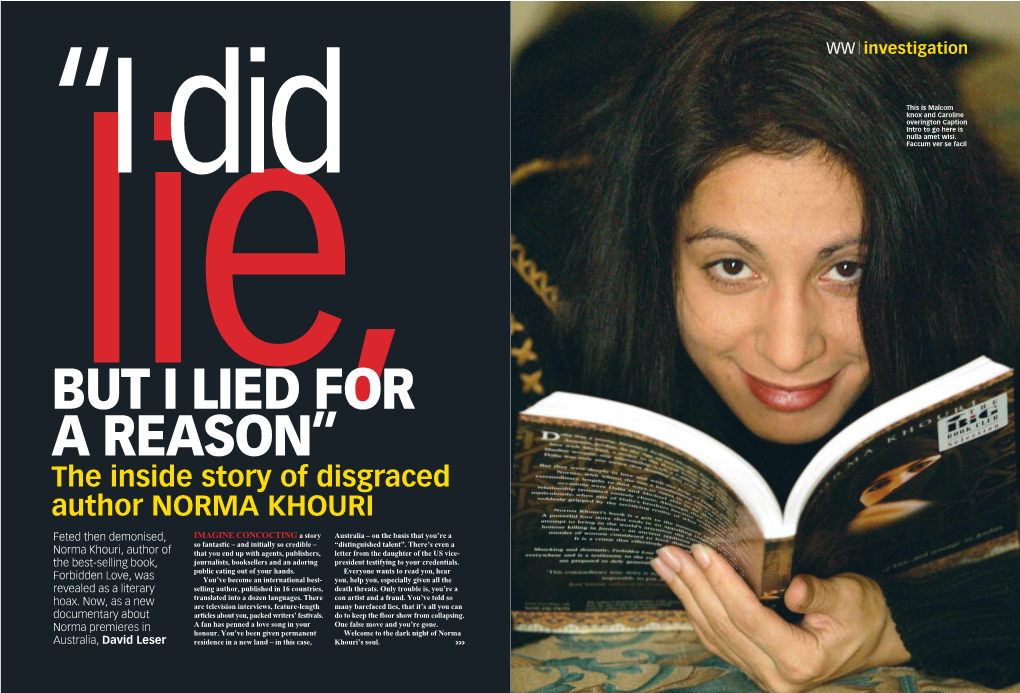 The Inside Story of Disgraced Author NORMA KHOURI