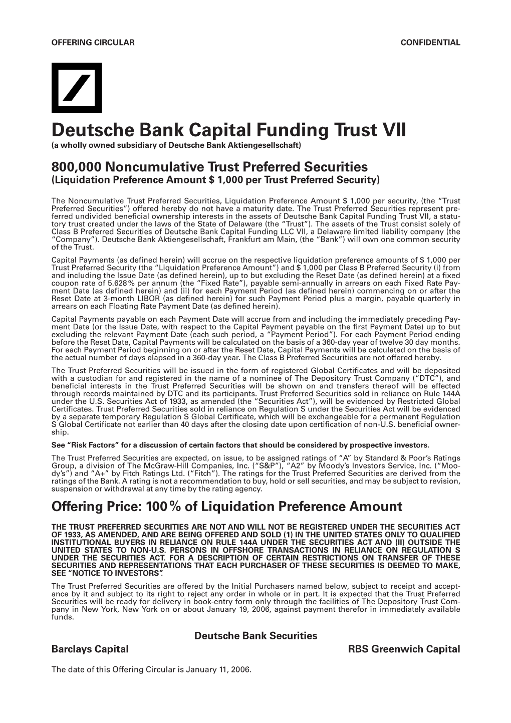 Deutsche Bank Capital Funding Trust