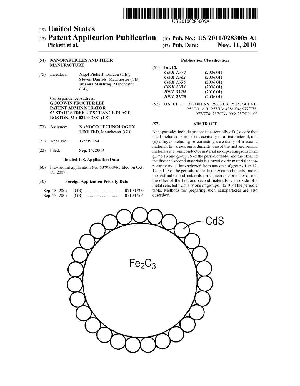 (12) Patent Application Publication (10) Pub. No.: US 2010/0283005 A1 Pickett Et Al