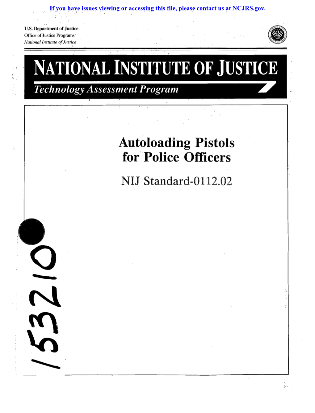 Autoloading Pistols for Police Officers