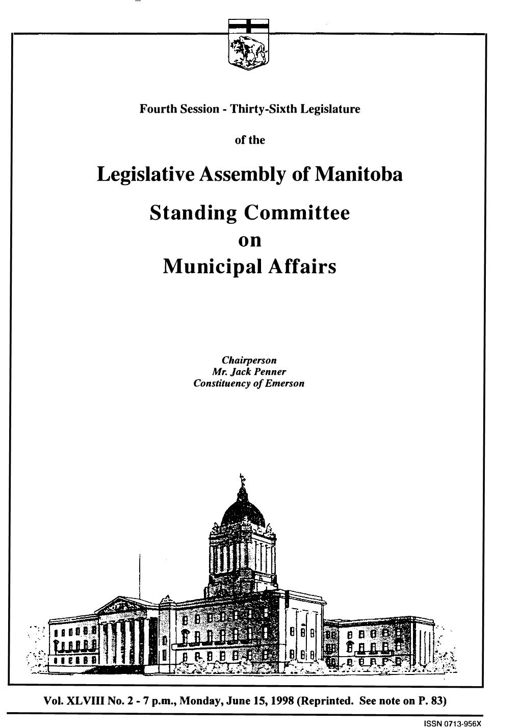 Legislative Assembly of Manitoba Standing Committee on Municipal