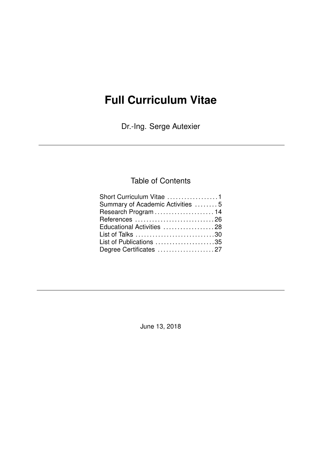 Full Curriculum Vitae