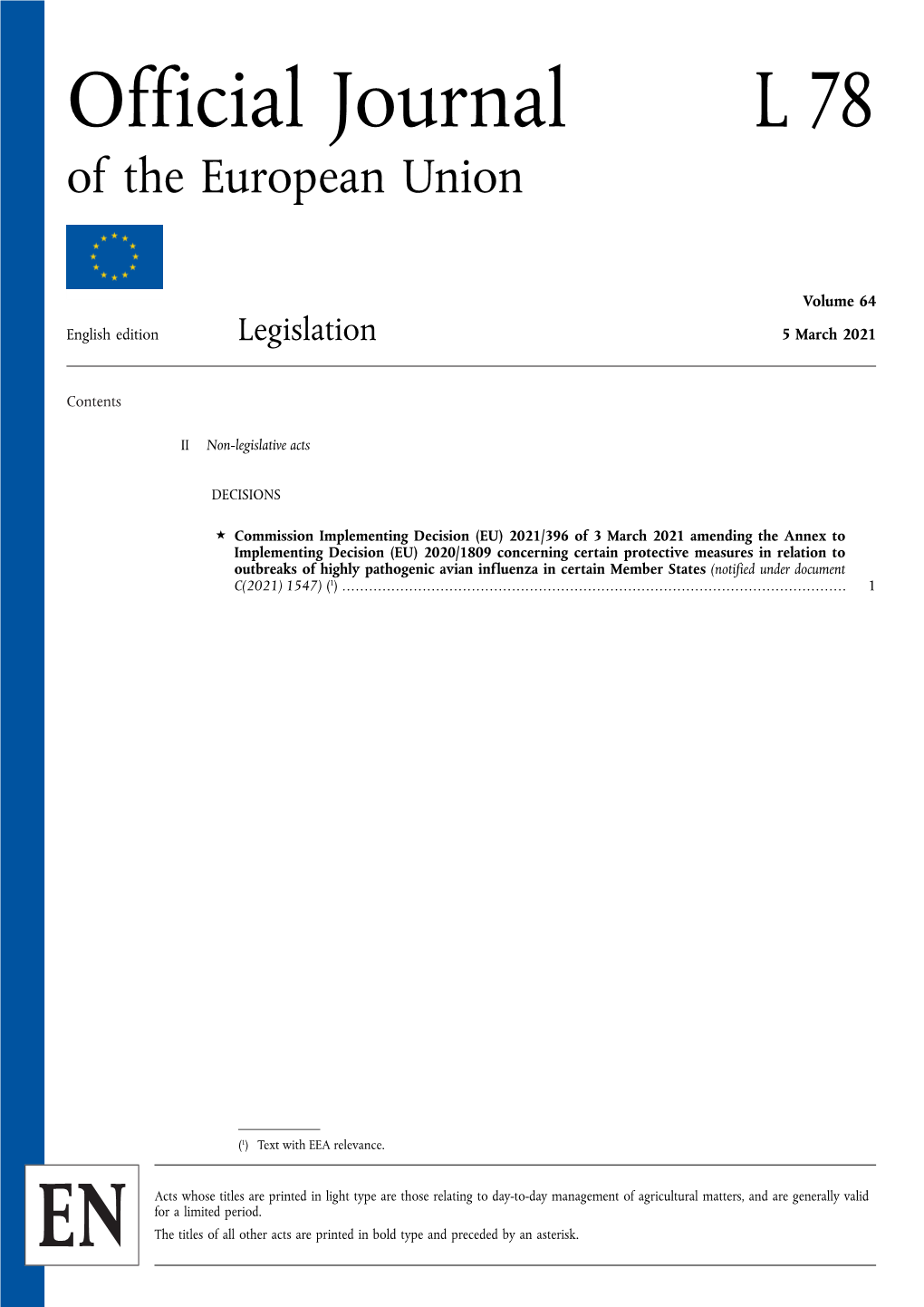 Official Journal L 78 of the European Union