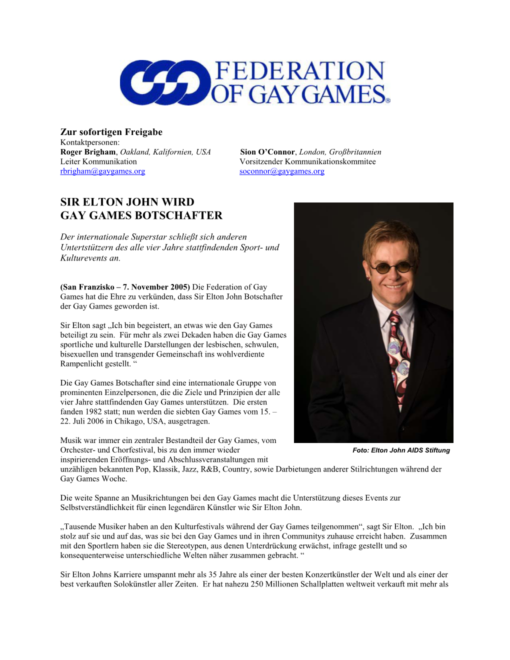 Chicago 2006 Gay Games “On Track for Success”
