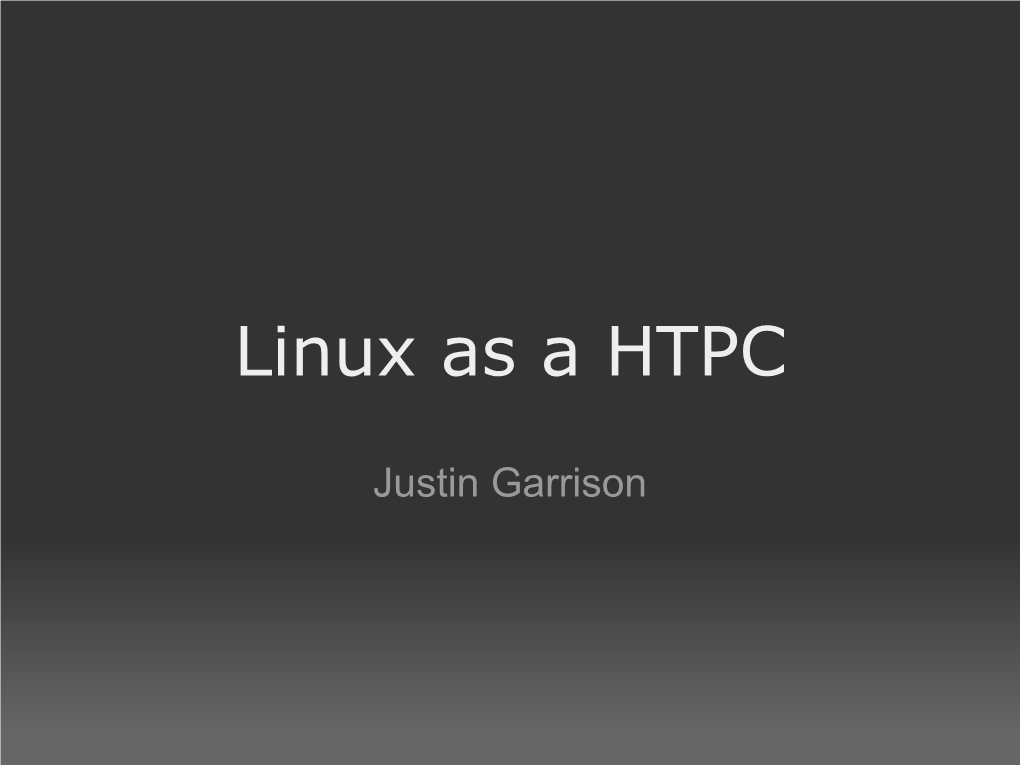 Linux As a HTPC