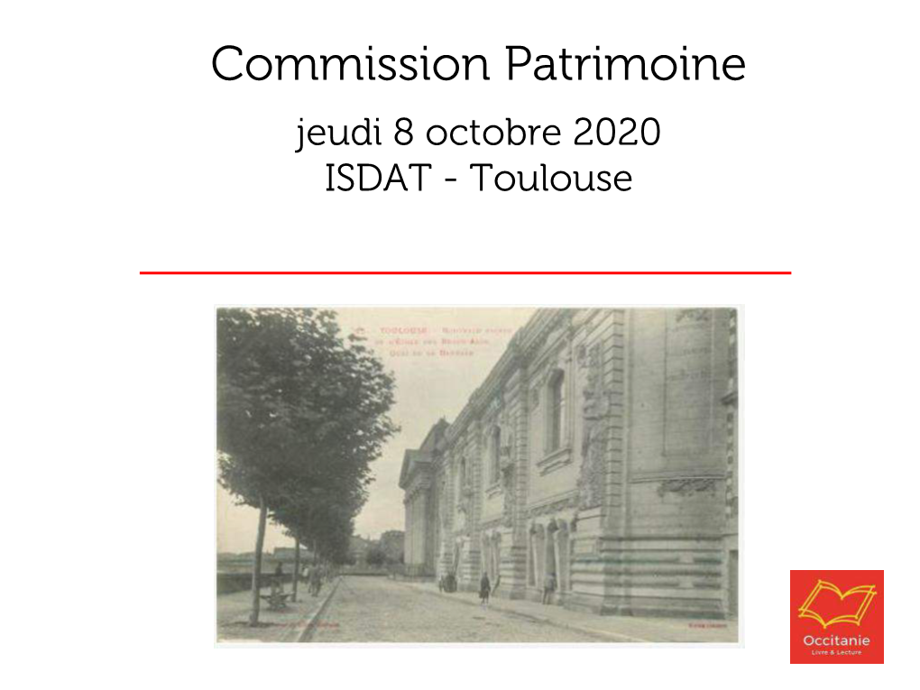 Commission Patrimoine Mardi 27 Janvier 2015 Carcassonne Agglo