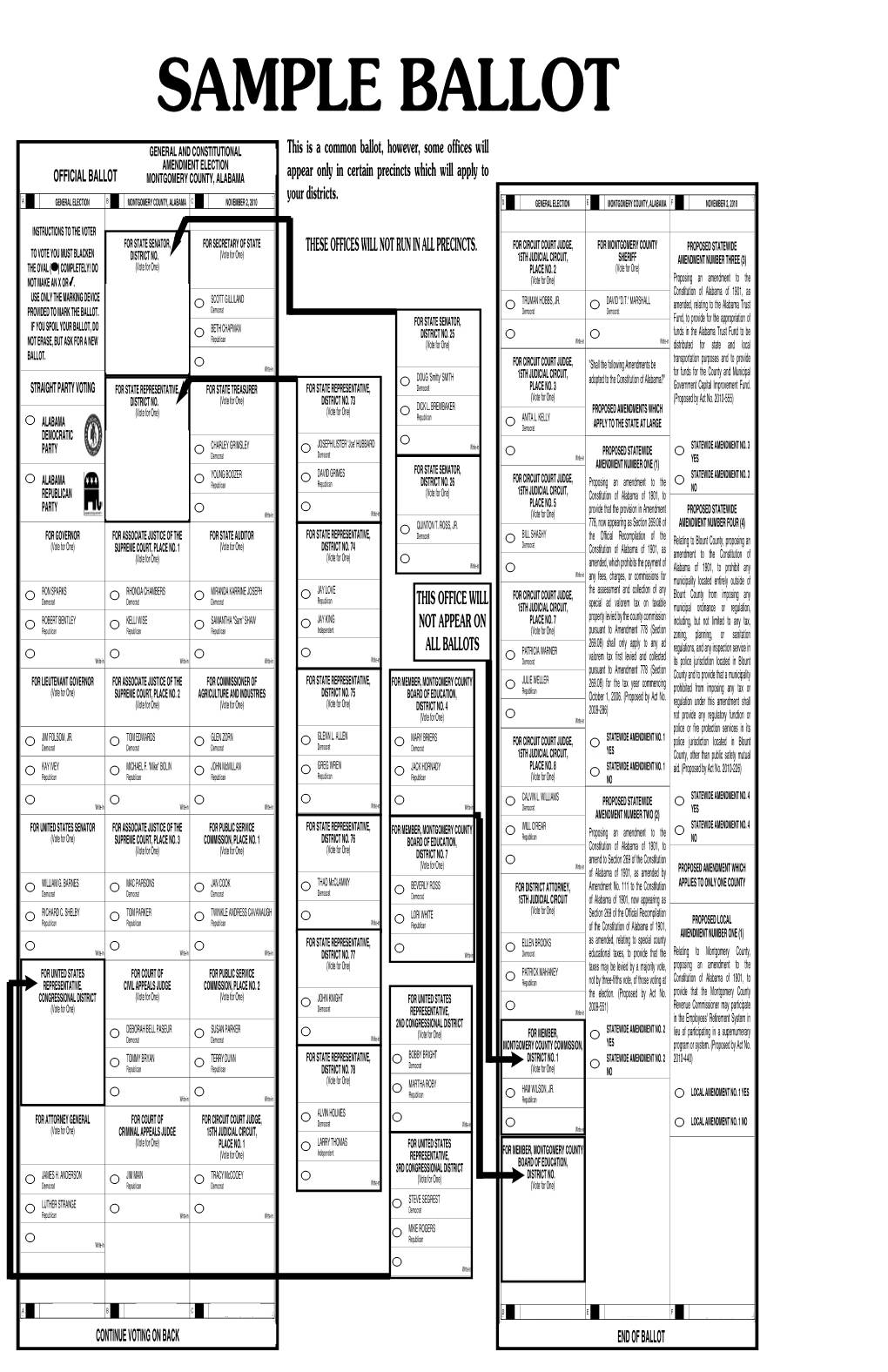 MONTGOMERY COUNTY, ALABAMA Appear Only in Certain Precincts Which Will Apply To