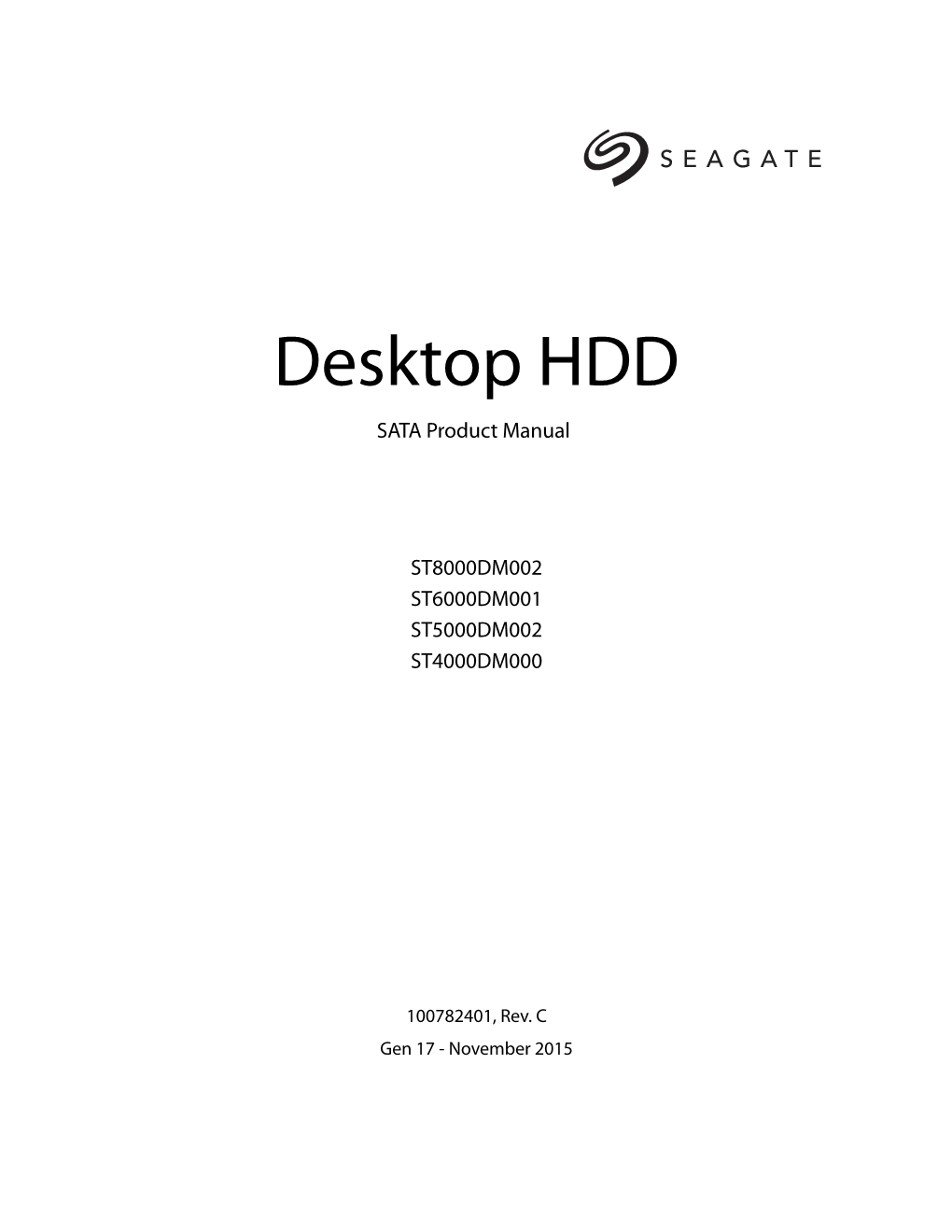 Desktop HDD SATA Product Manual
