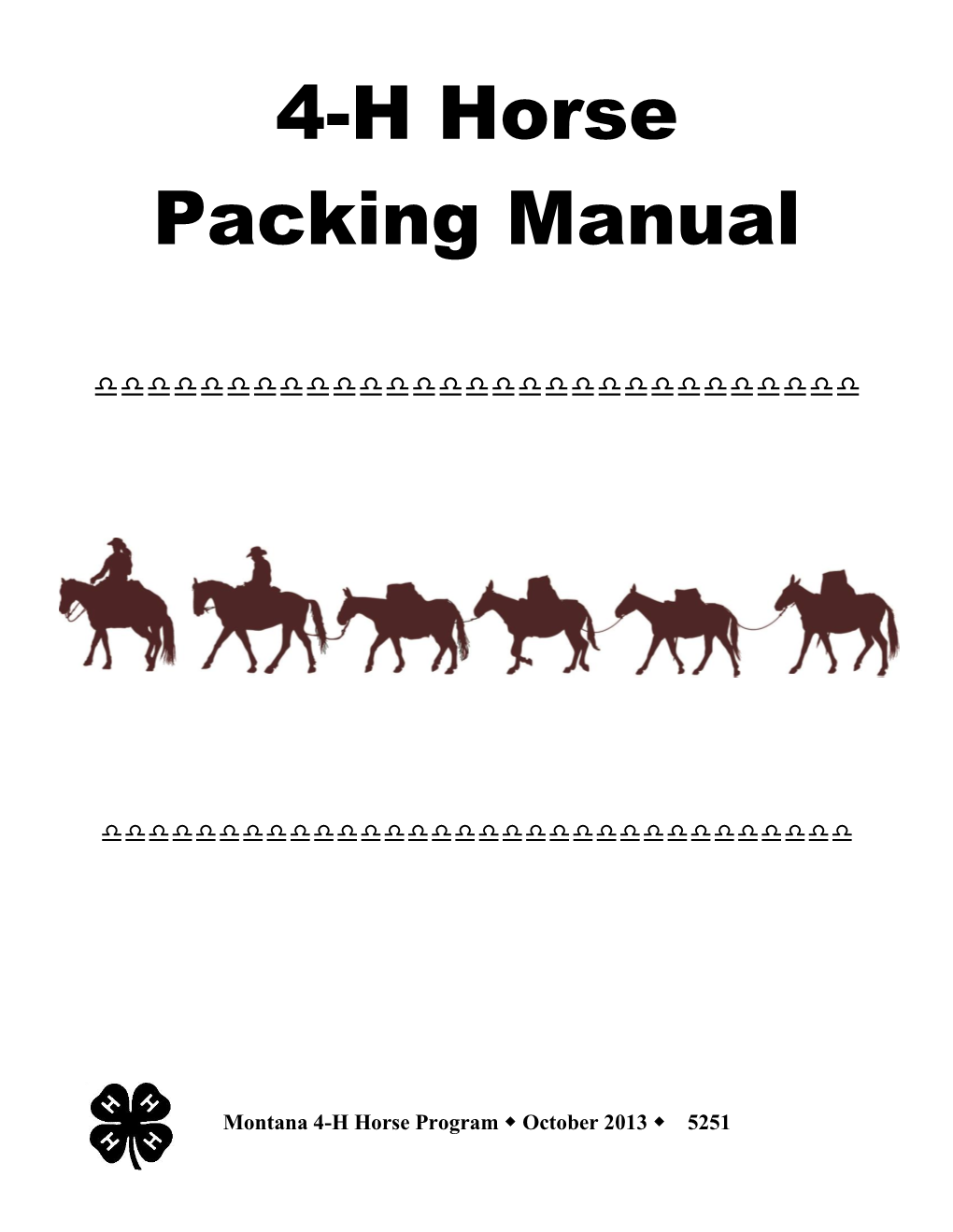 4-H Horse Packing Manual