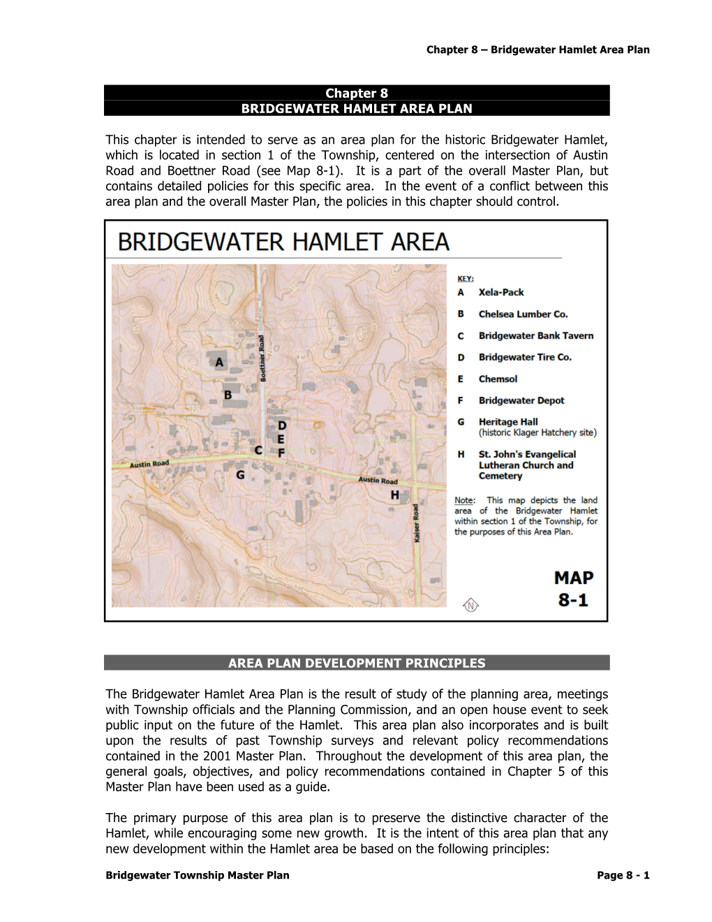 Bridgewater Hamlet Area Plan