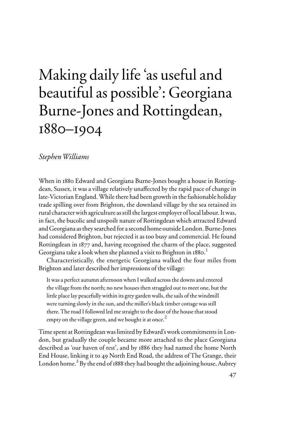 Georgiana Burne-Jones and Rottingdean, 1880–1904