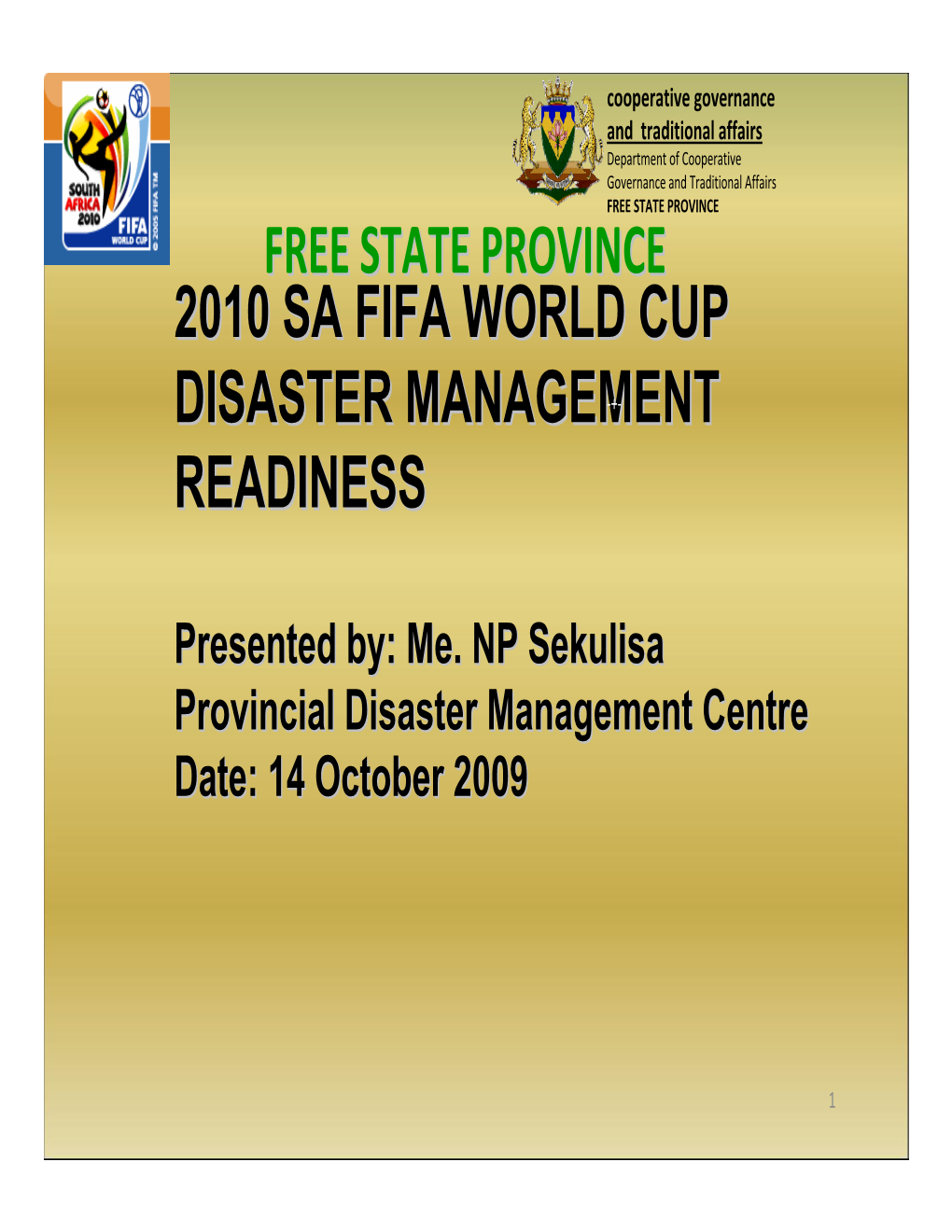 2010 Sa Fifa World Cup Disaster Management