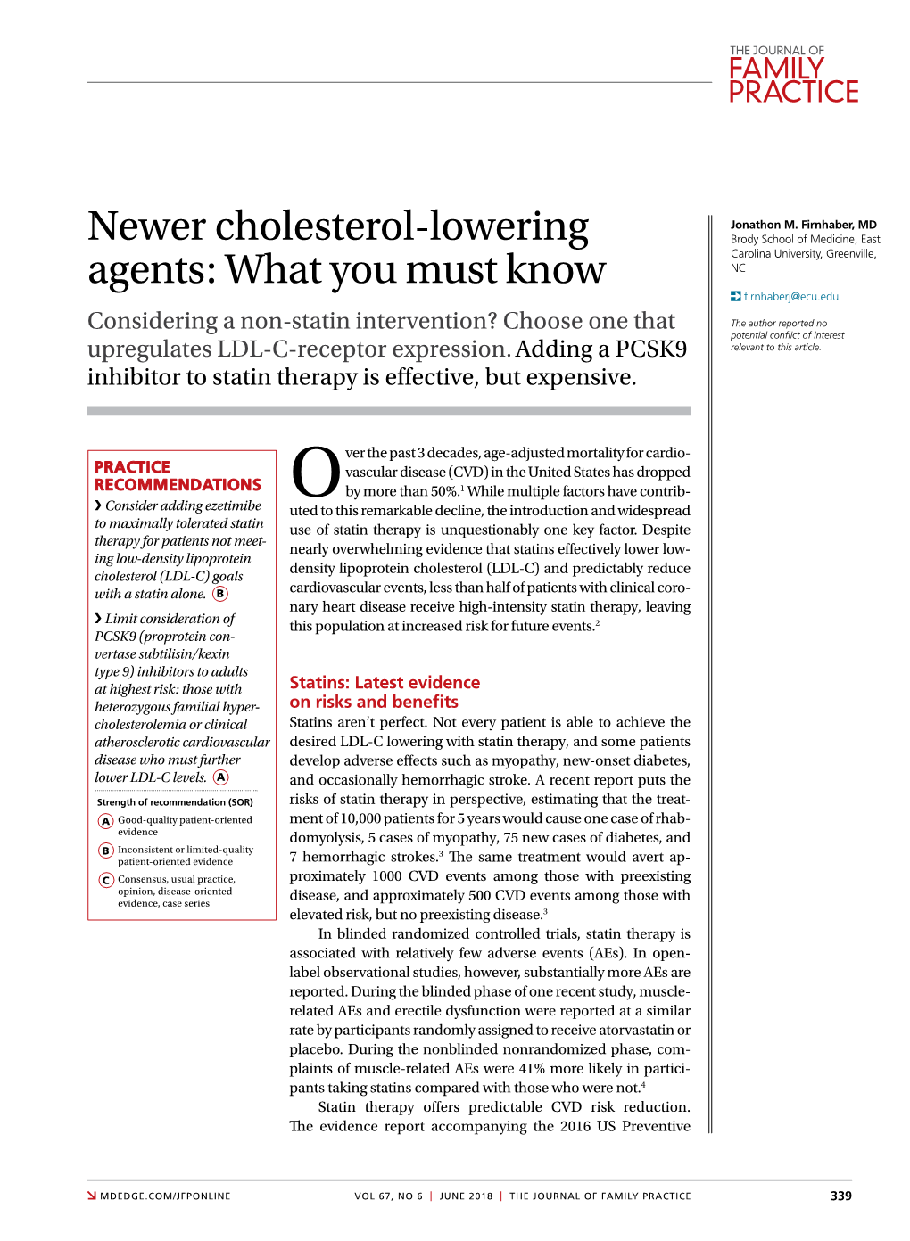 Newer Cholesterol-Lowering Agents: What You Must Know