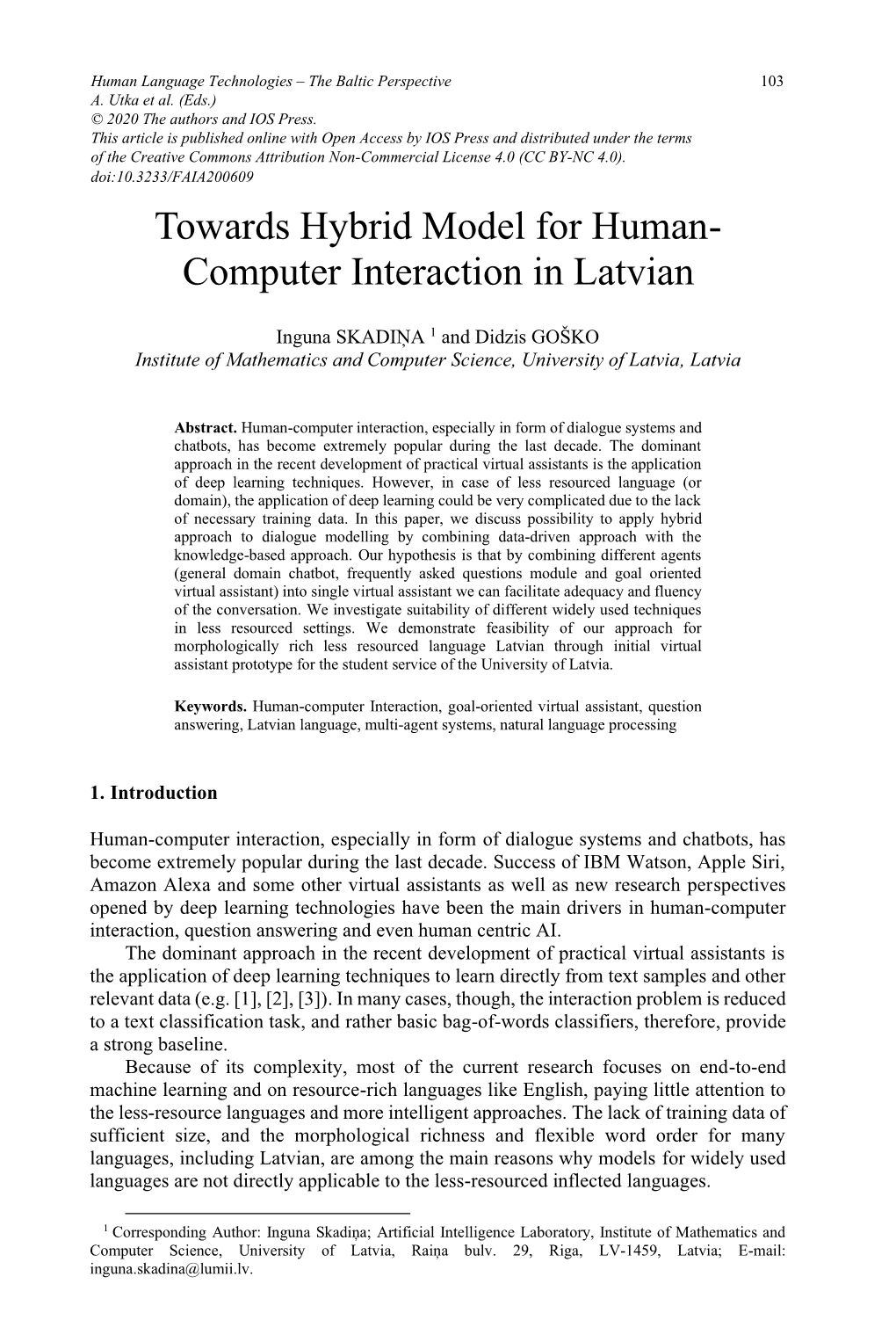 Computer Interaction in Latvian