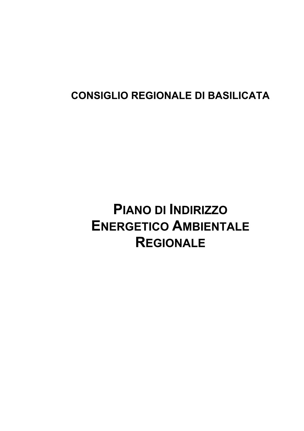 Piano Di Indirizzo Energetico Ambientale Regionale