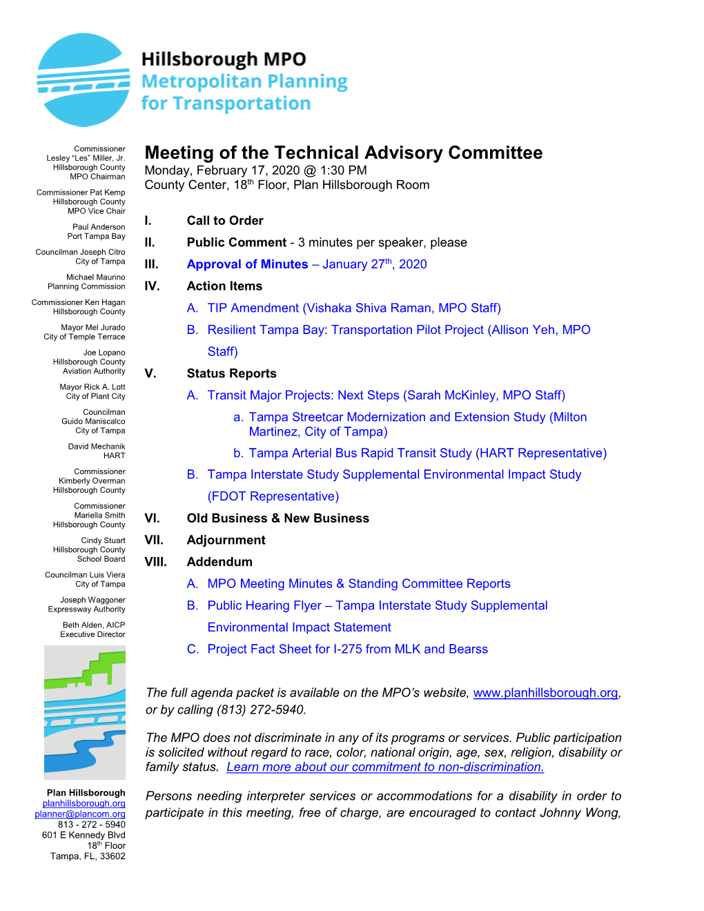 Meeting of the Technical Advisory Committee