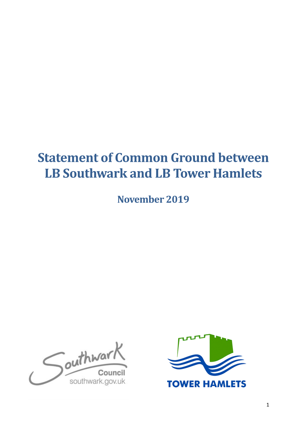 Statement of Common Ground with Tower Hamlets