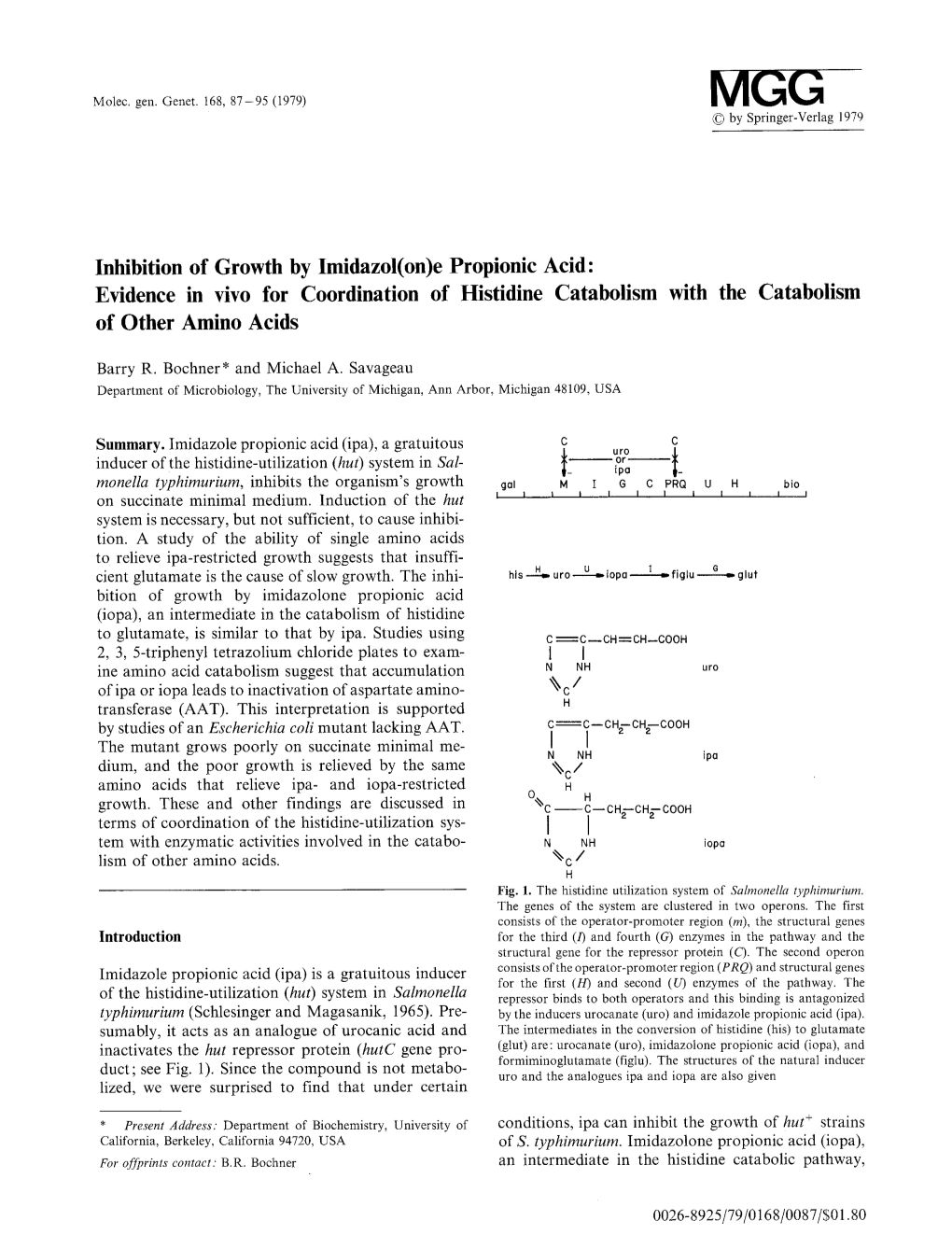 Inhibition of Growth by Imadazol(On)E Propionic Acid: Evidence in Vivo For