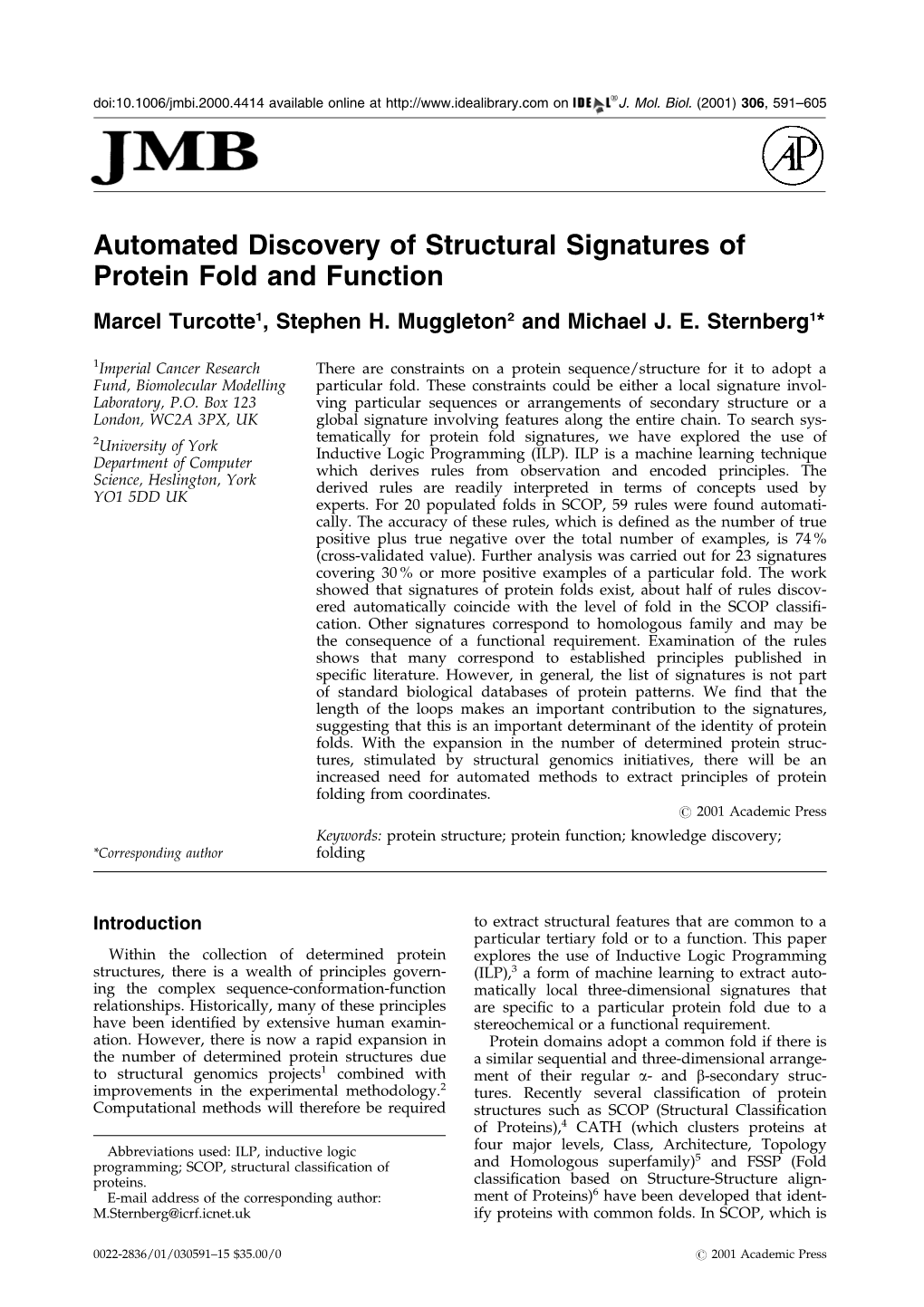 Automated Discovery of Structural Signatures of Protein Fold and Function