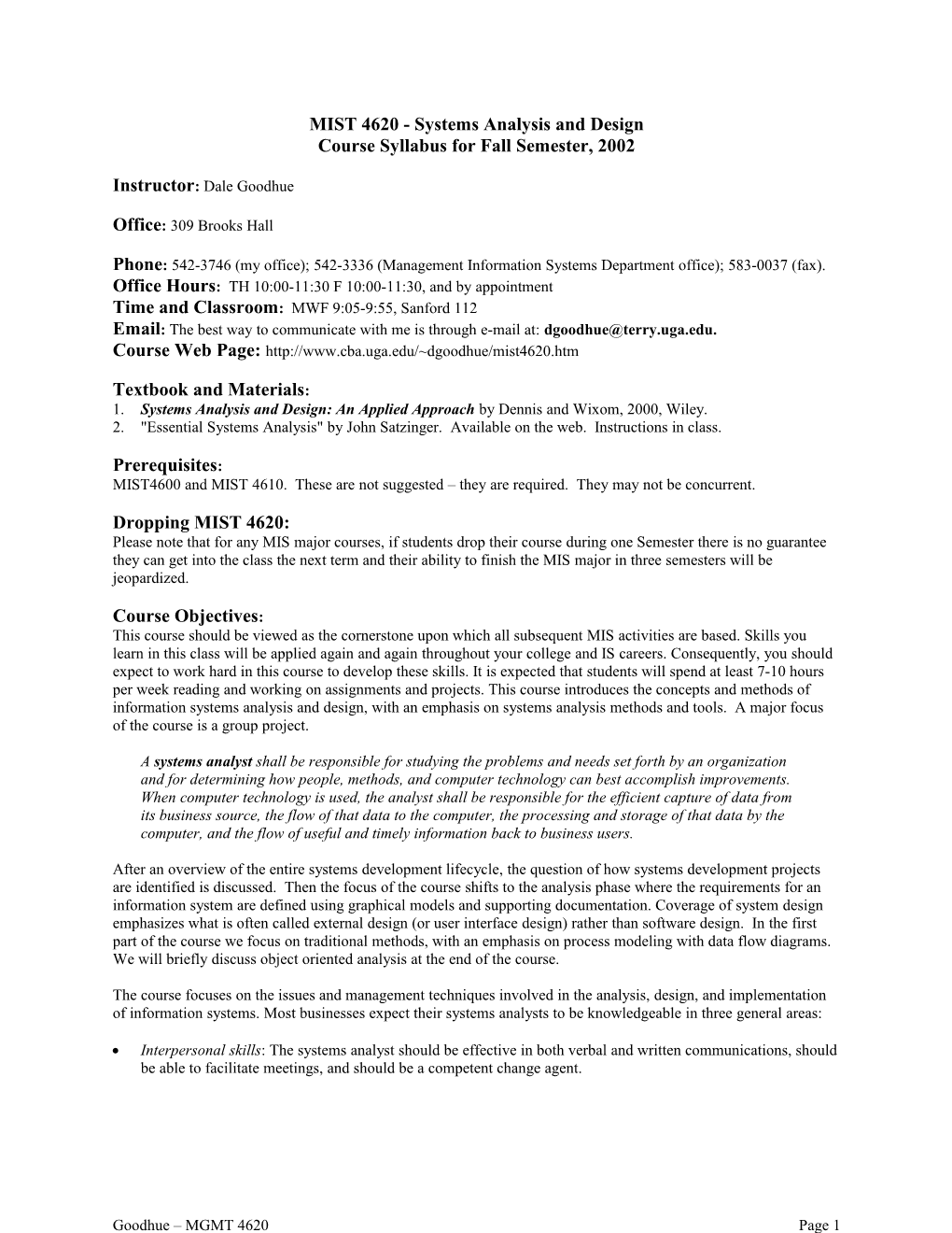 MAN 561 - Systems Analysis and Design