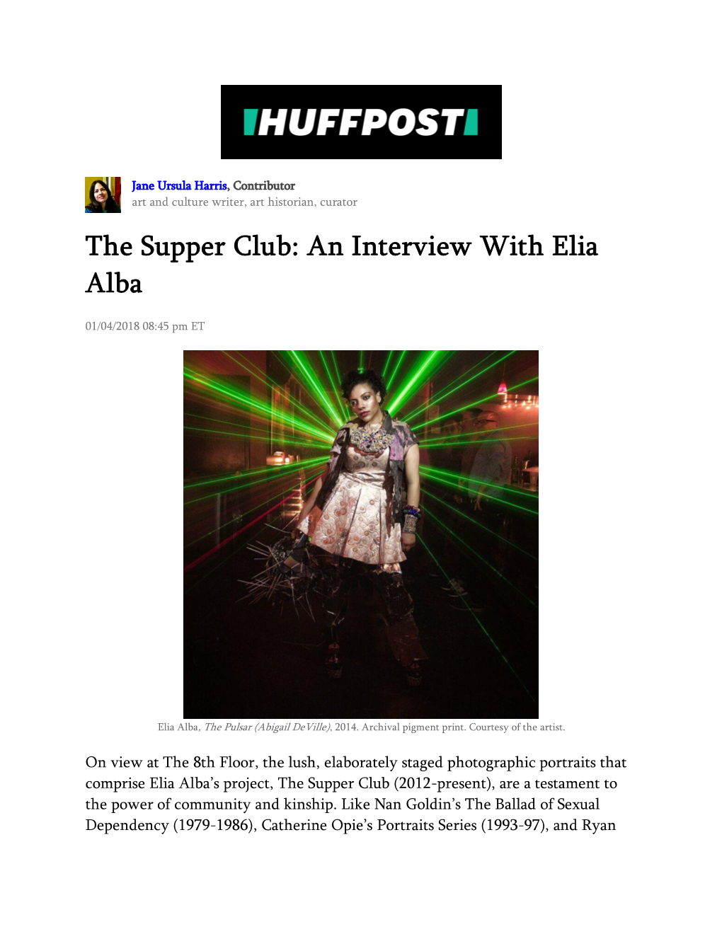 The Supper Club: an Interview with Elia Alba