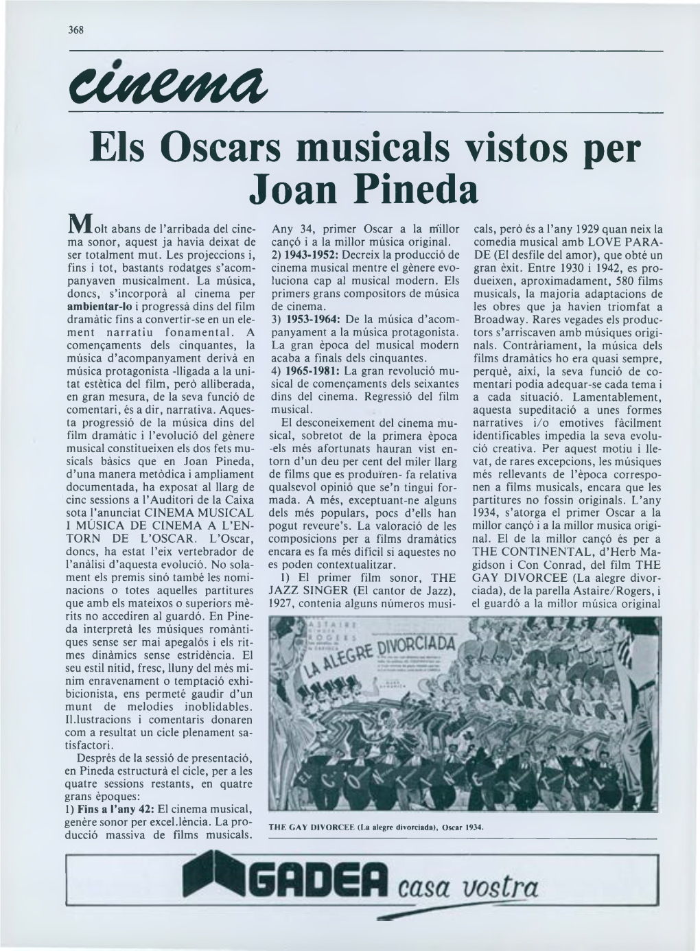 Els Oscars Musicals Vistos Per Joan Pineda