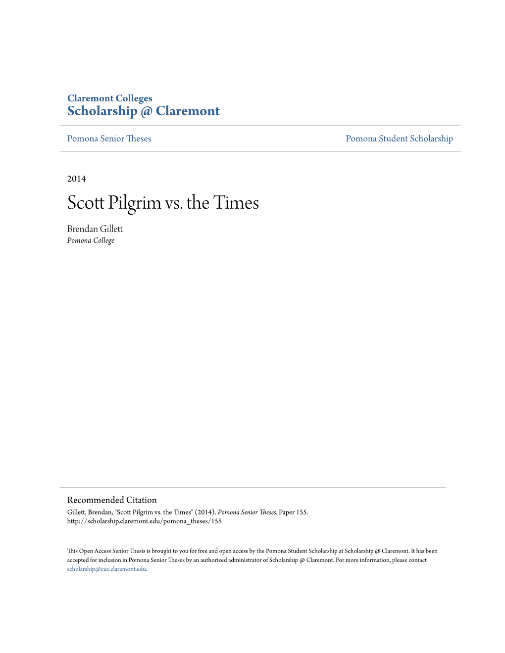 Scott Pilgrim Vs. the Times