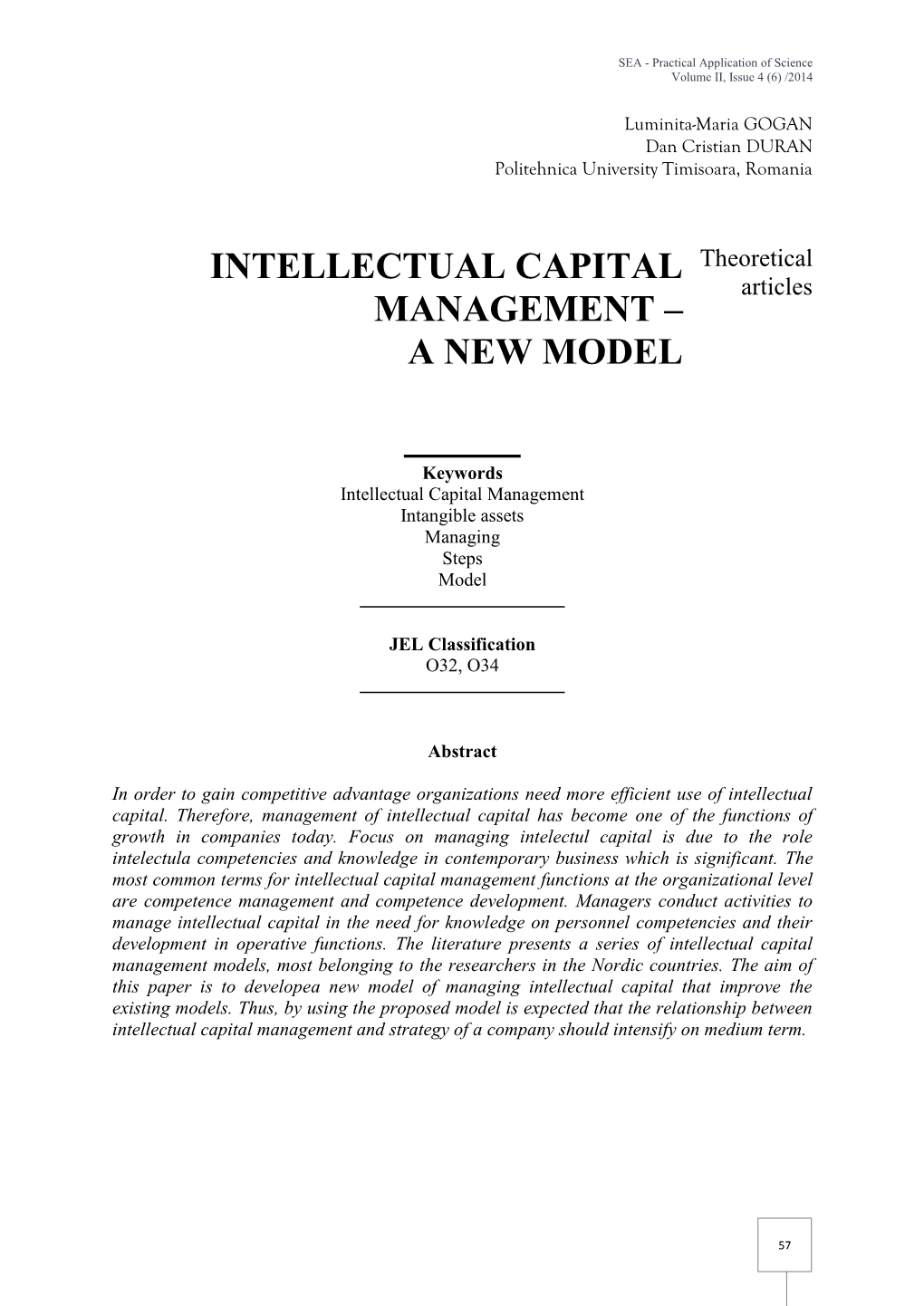 Intellectual Capital Management Intangible Assets Managing Steps Model