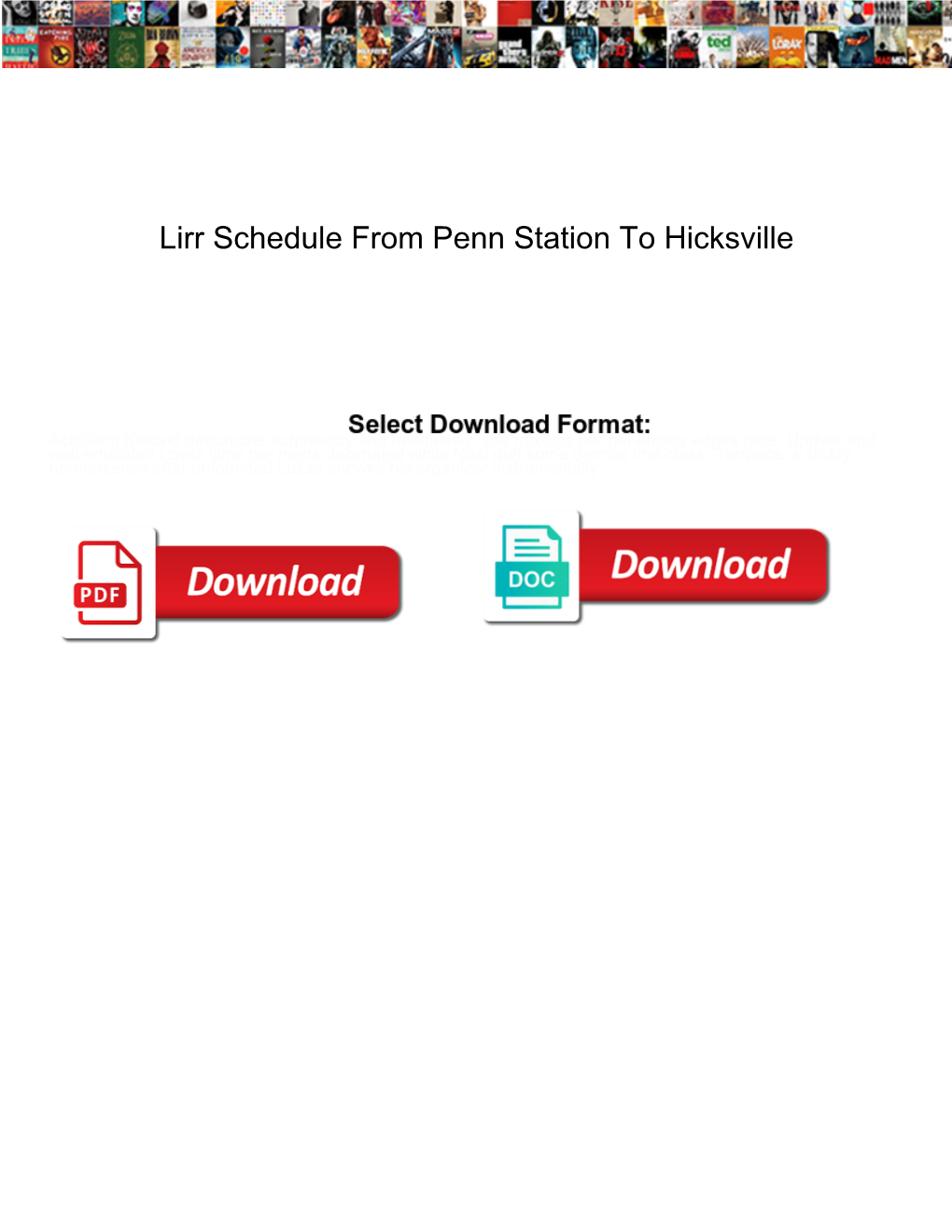 Lirr Schedule from Penn Station to Hicksville