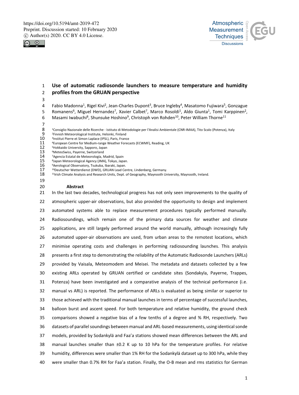 Use of Automatic Radiosonde Launchers to Measure Temperature