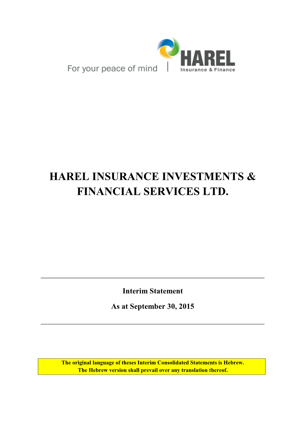 Harel Insurance Investments and Financial Services Ltd